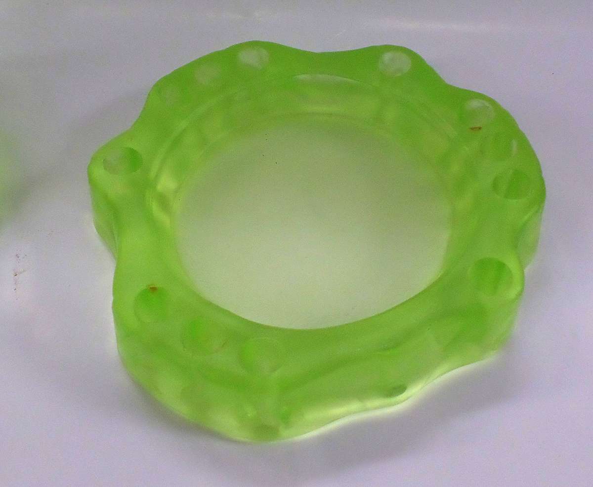 Rare 1930s Art Deco Walther & Söhne 2pc Uranium Glass Figurine & Frog Set -