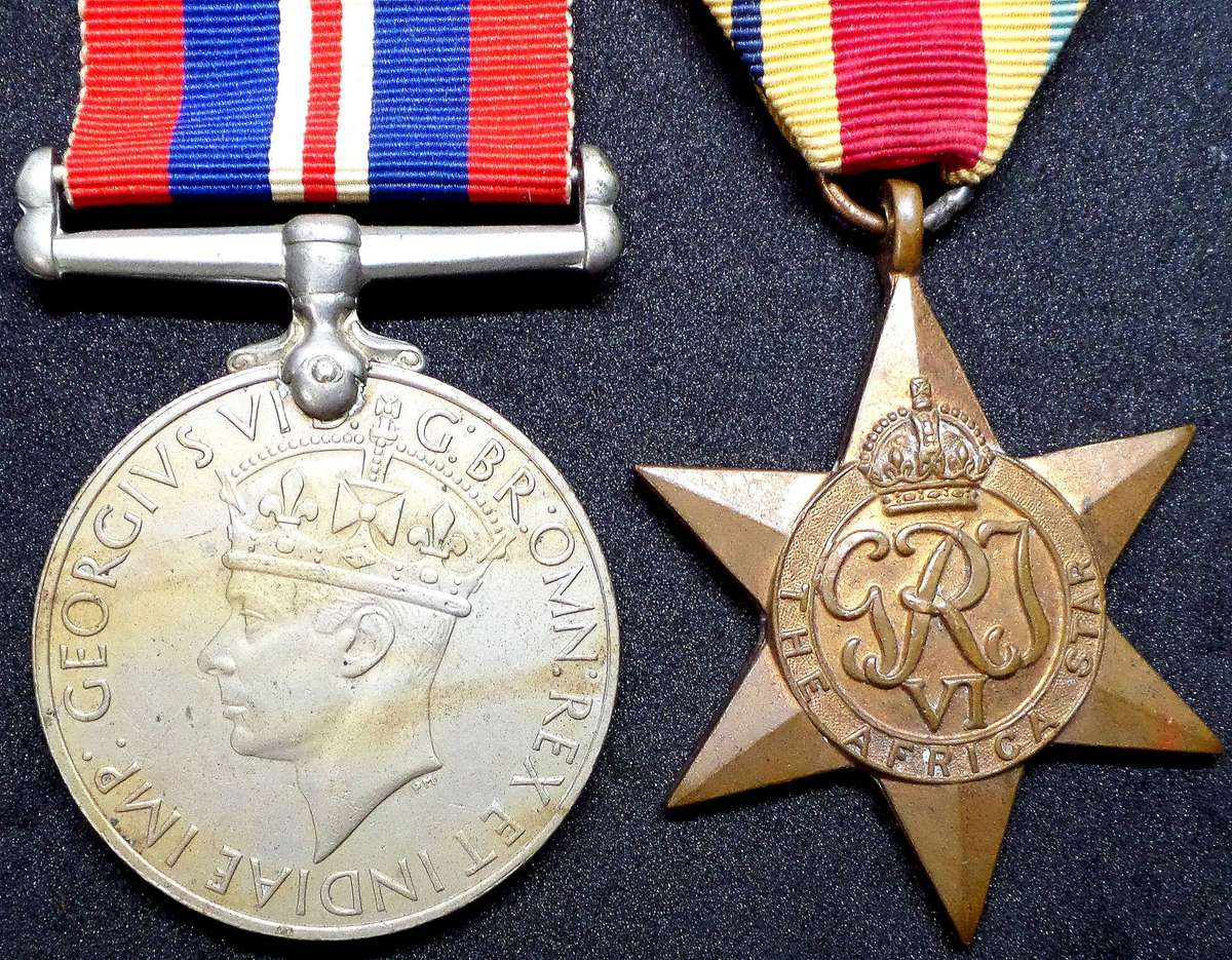 WWII BGSM & Africa Star awarded to KM Collins 6298