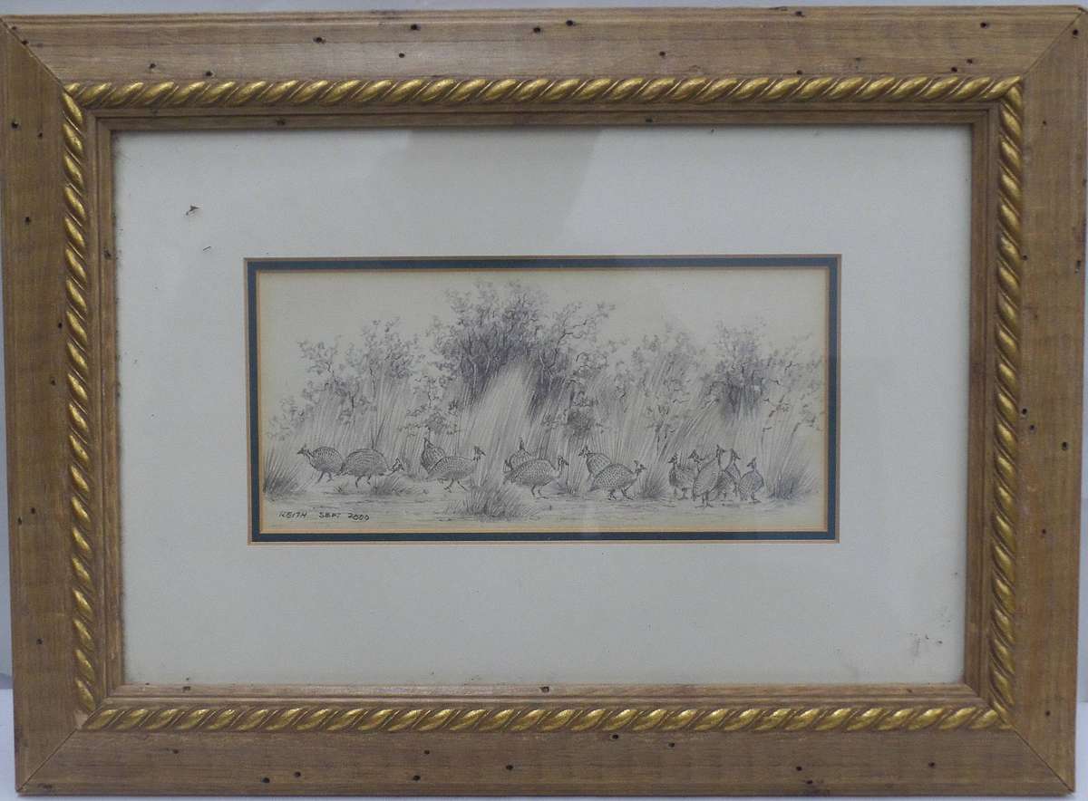 Vintage Signed Game Bird Pencil Sketch