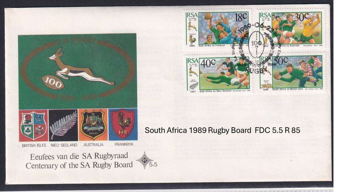 South Africa 1989 Rugby Board  FDC 5.5