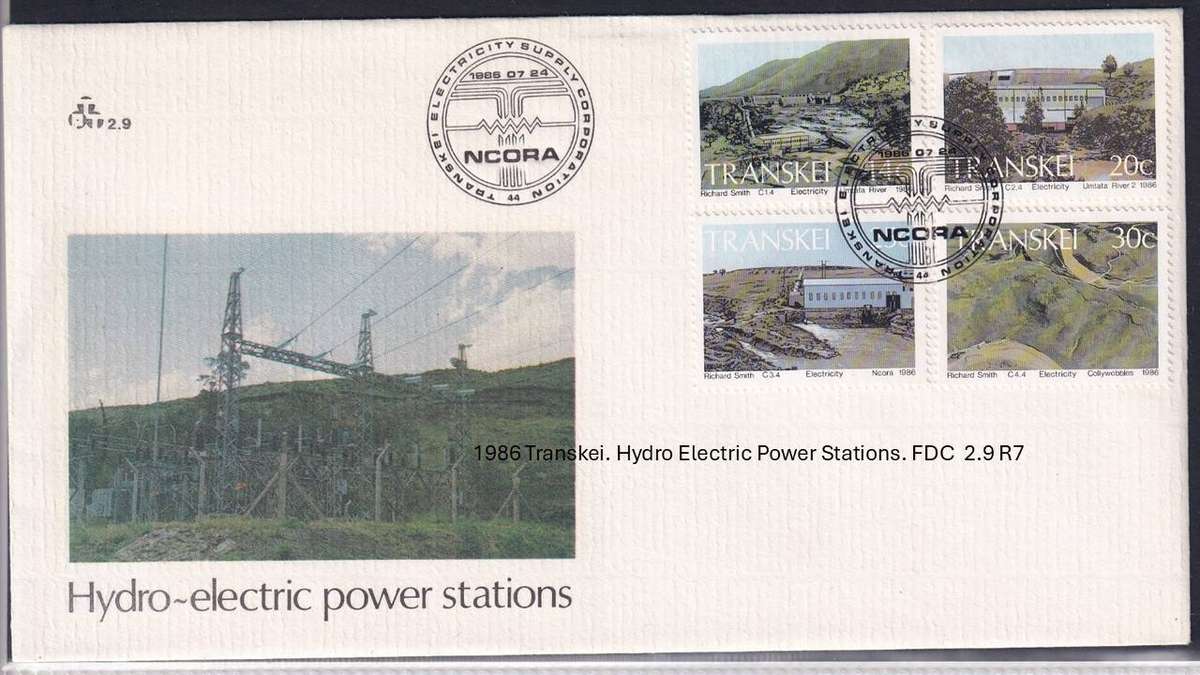 1986 Transkei. Hydro Electric Power Stations. FDC  2.9 R7