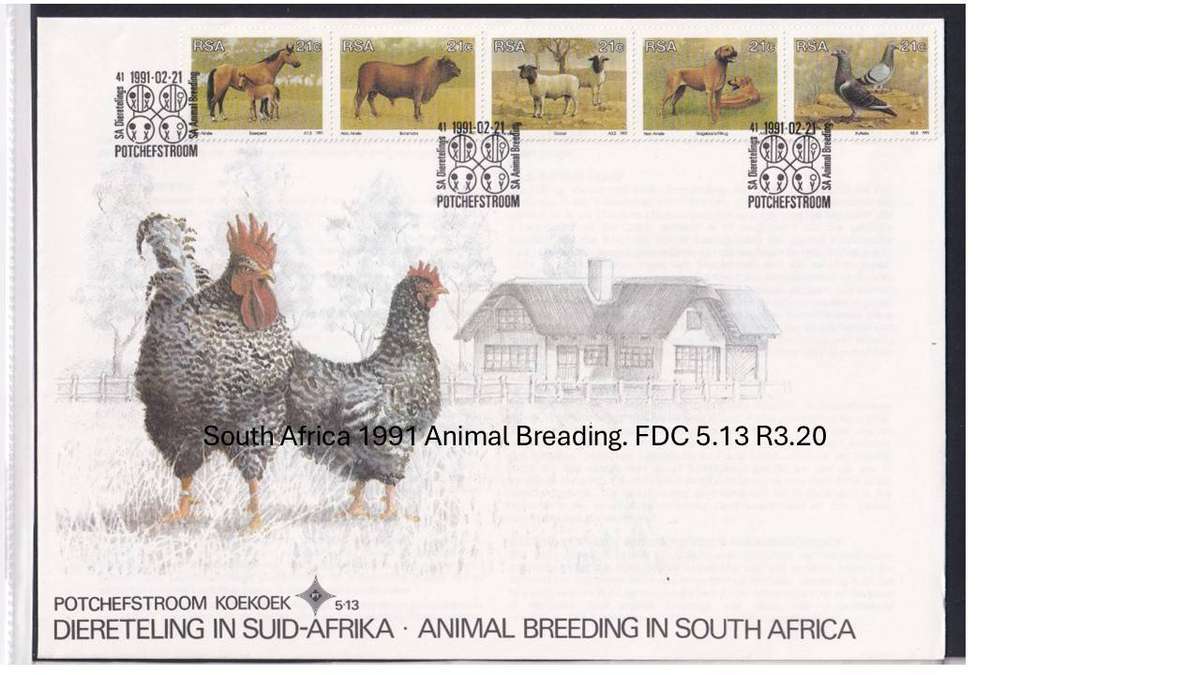 South Africa 1991 Animal Breading. FDC 5.13