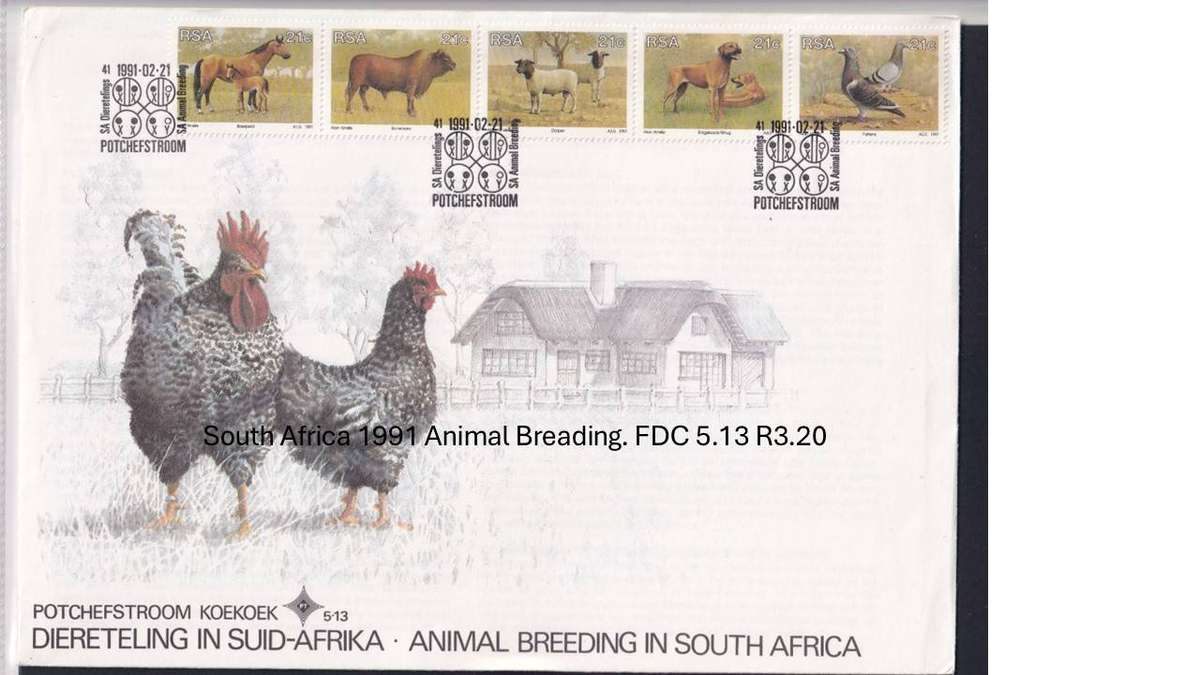 South Africa 1991 Animal Breading. FDC 5.13