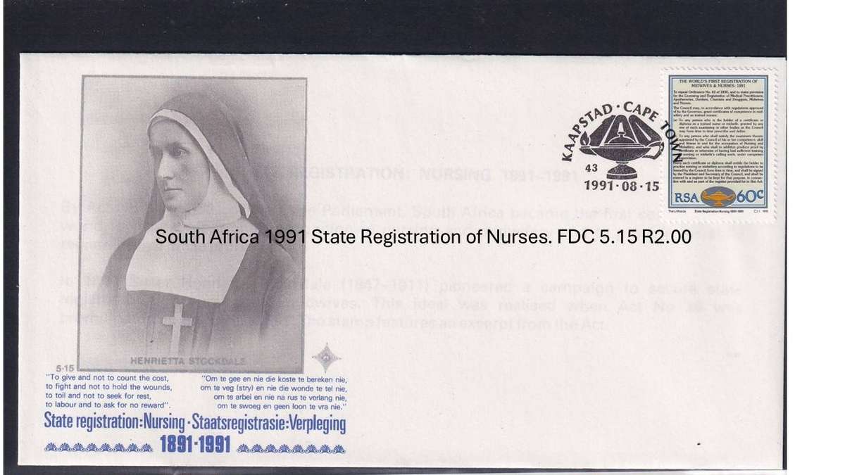 South Africa 1991 State Registration of Nurses. FDC 5.15