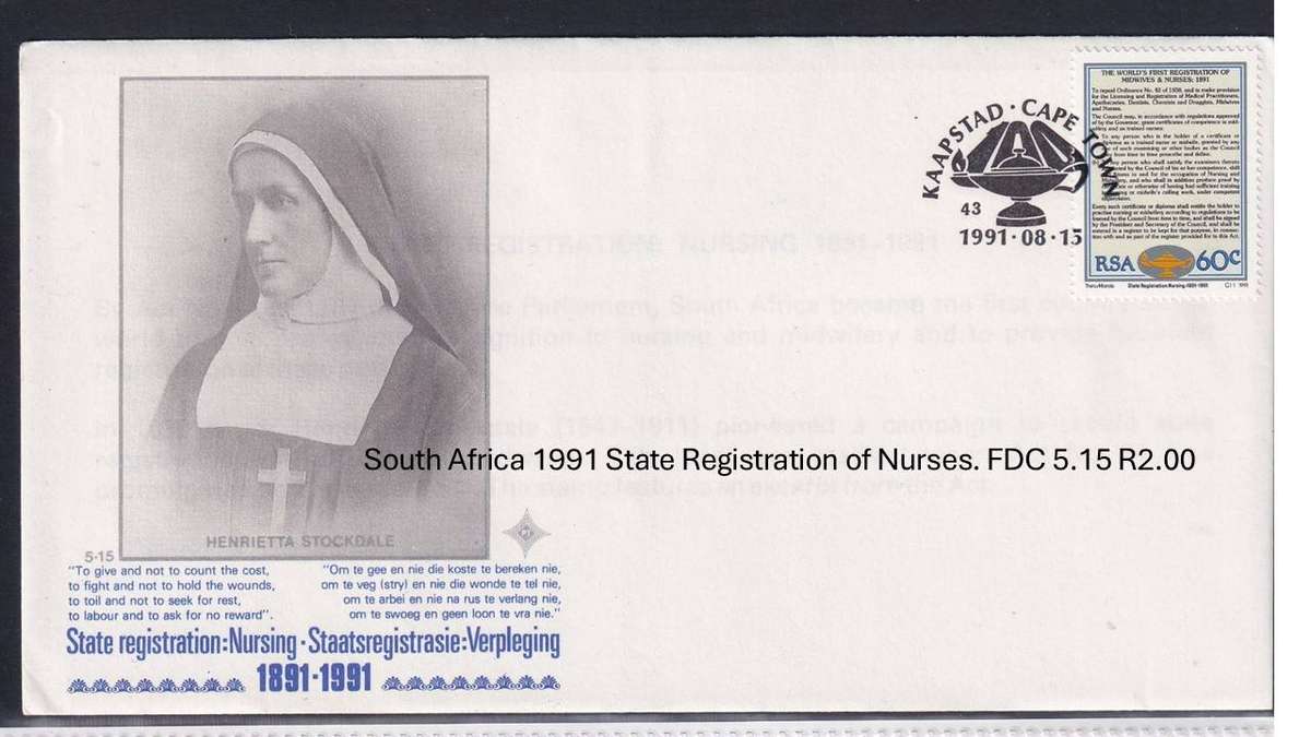 South Africa 1991 State Registration of Nurses. FDC 5.15