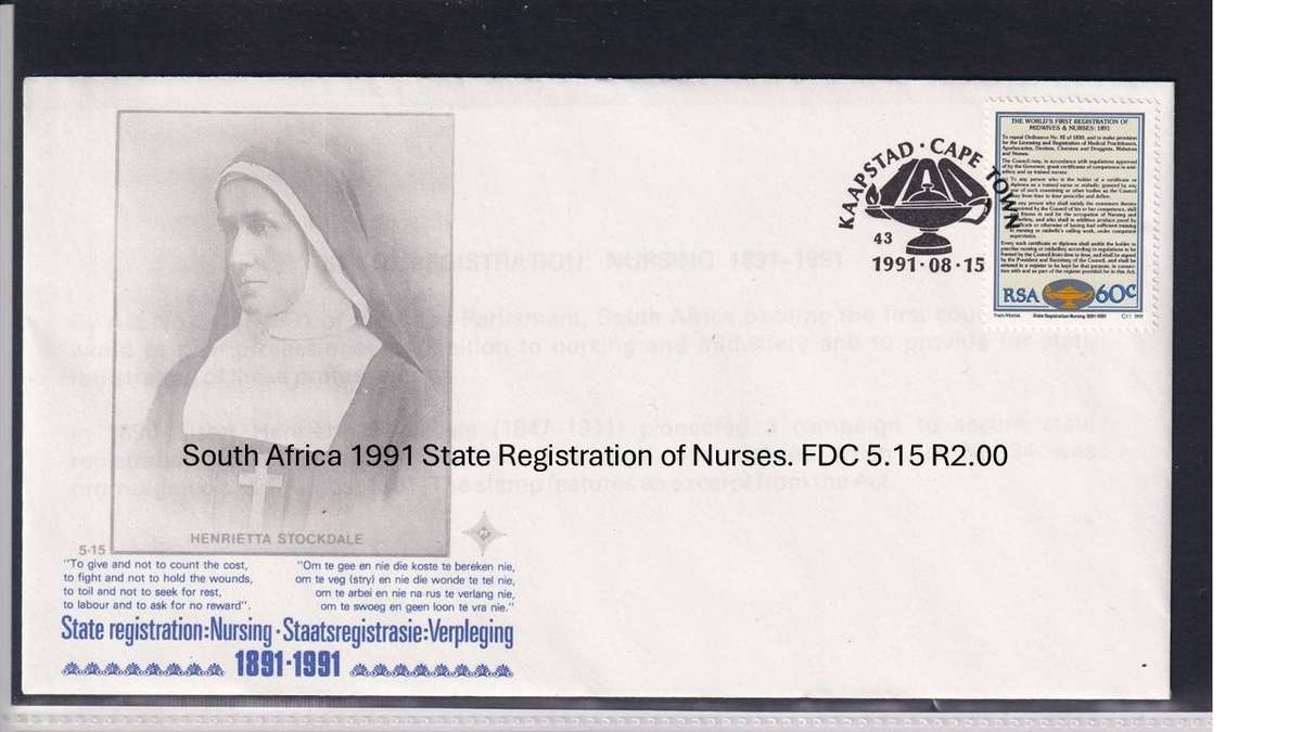 South Africa 1991 State Registration of Nurses. FDC 5.15