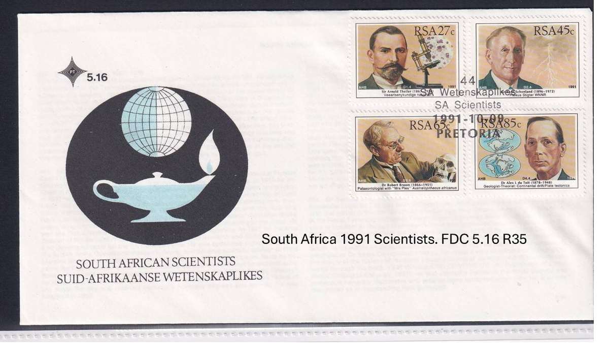 South Africa 1991 Scientists. FDC 5.16