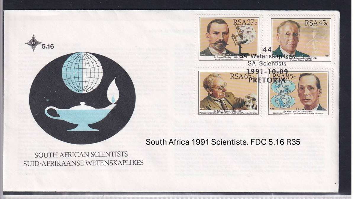 South Africa 1991 Scientists. FDC 5.16