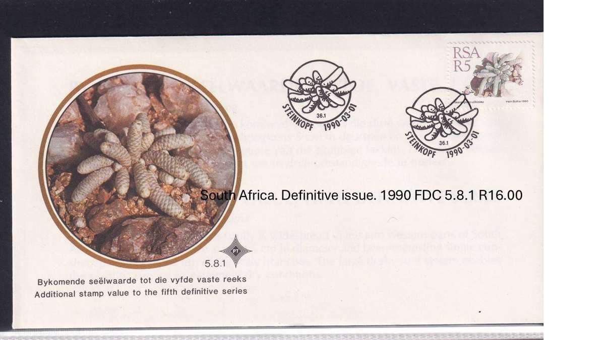 South Africa. Definitive issue. 1990 FDC 5.8.1