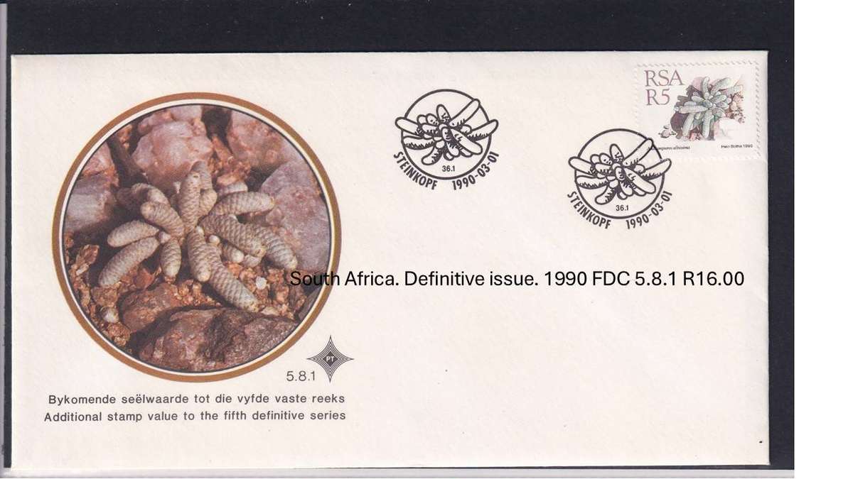 South Africa. Definitive issue. 1990 FDC 5.8.1