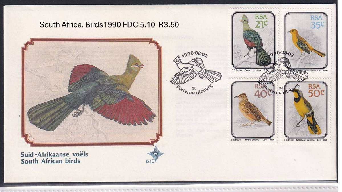 South Africa. Birds1990 FDC 5.10