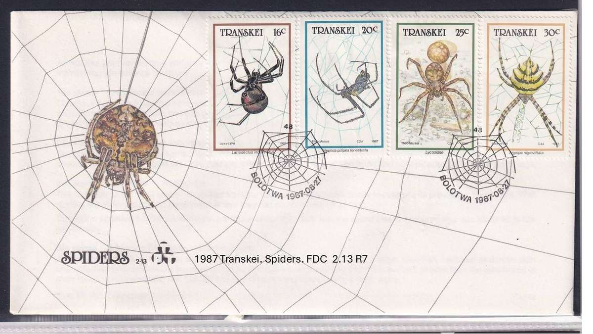 1987 Transkei. Spiders. FDC  2.13 R7