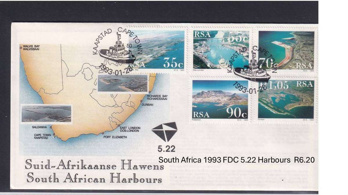 South Africa 1993 FDC 5.22 Harbours