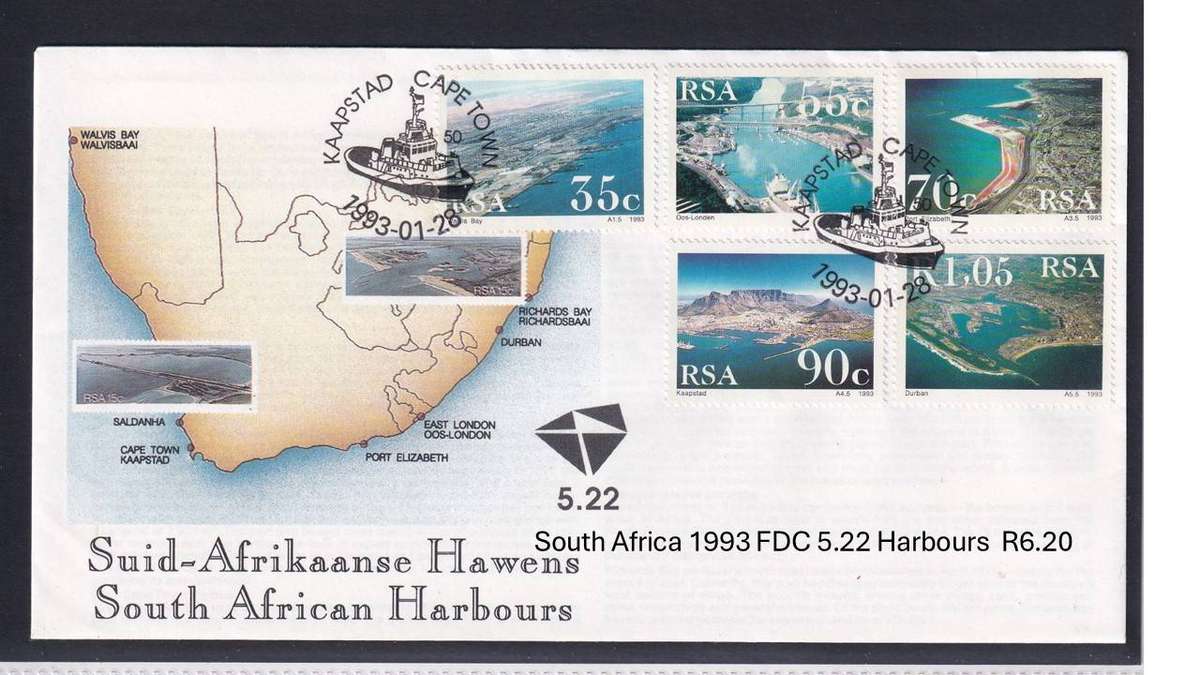 South Africa 1993 FDC 5.22 Harbours
