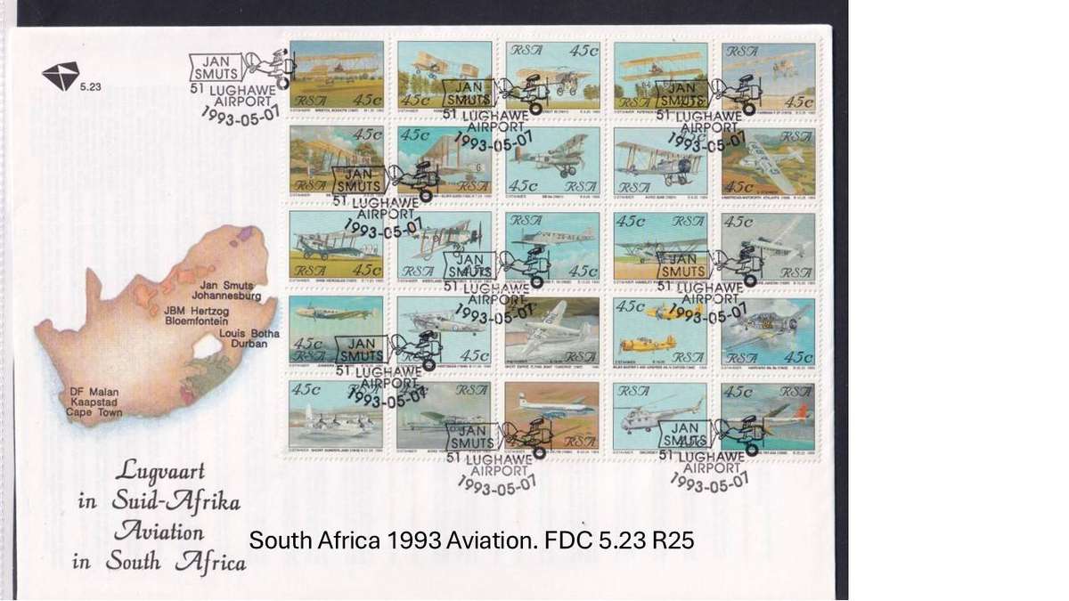 South Africa 1993 Aviation. FDC 5.23