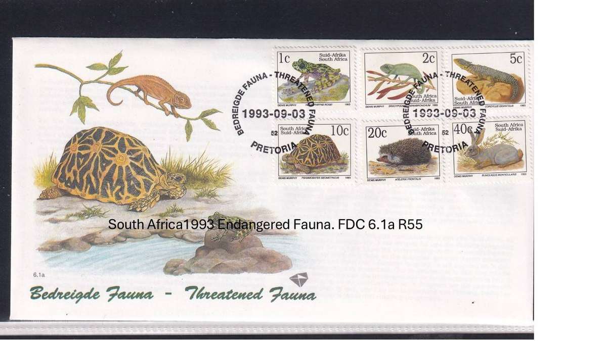South Africa1993 Endangered Fauna. FDC 6.1a