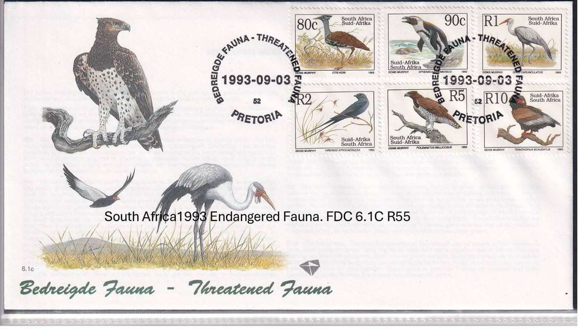 South Africa1993 Endangered Fauna. FDC 6.1C