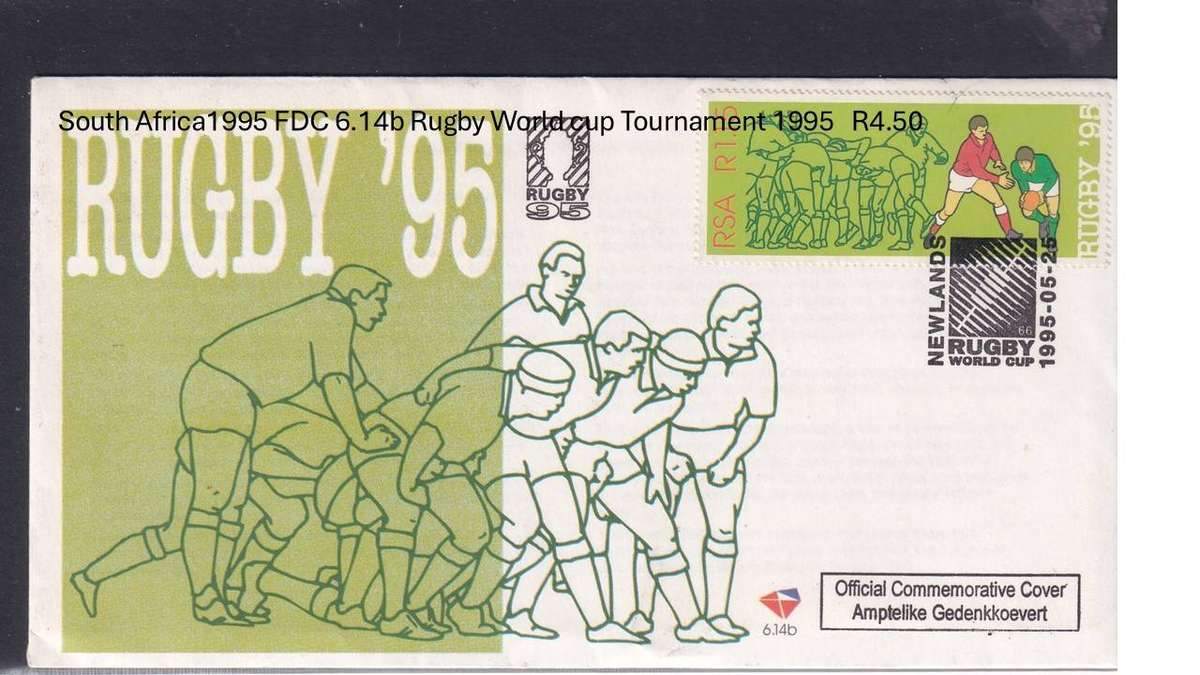 South Africa1995 FDC 6.14b Rugby World cup Tournament 1995