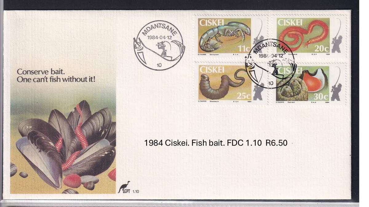 1984 Ciskei. Fish bait. FDC 1.10  R6.50