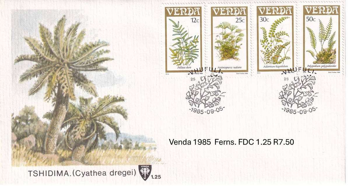 Venda 1985  Ferns. FDC 1.25 R7.50
