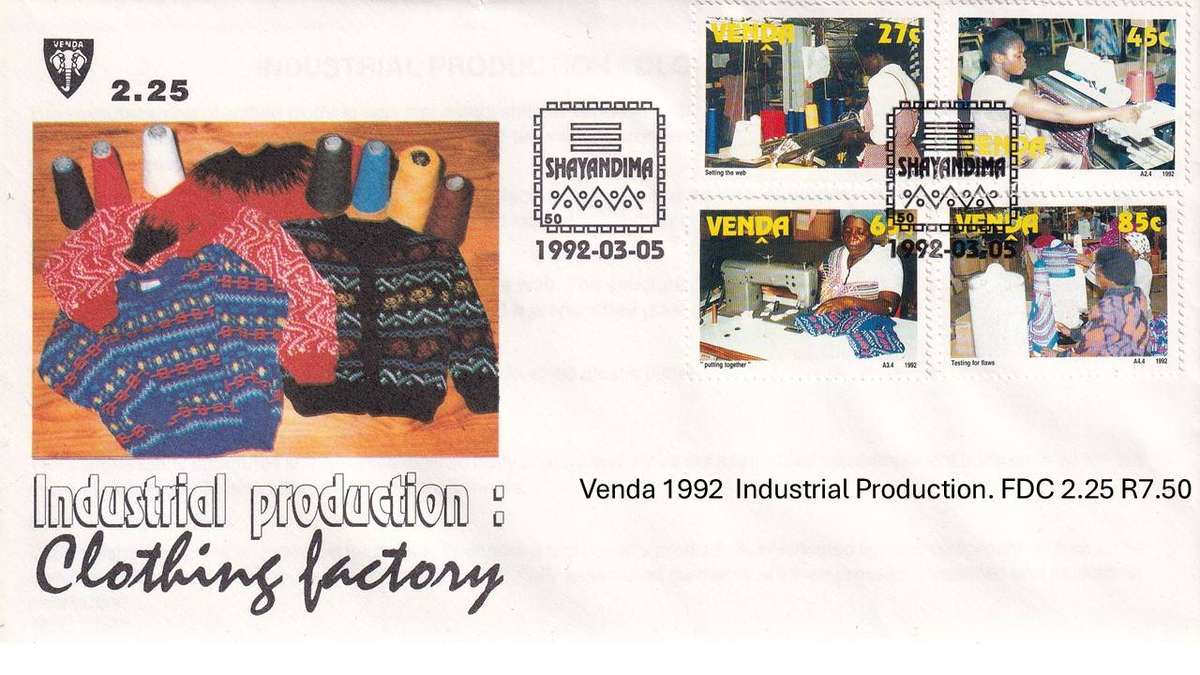 Venda 1992  Industrial Production. FDC 2.25 R7.50