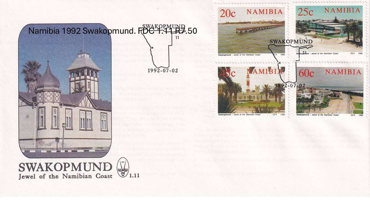 Namibia 1992 Swakopmund. FDC 1.11 R7.50