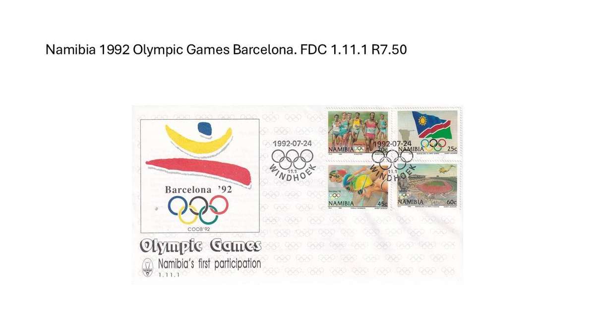 Namibia 1992 Olympic Games Barcelona. FDC 1.11.1 R7.50