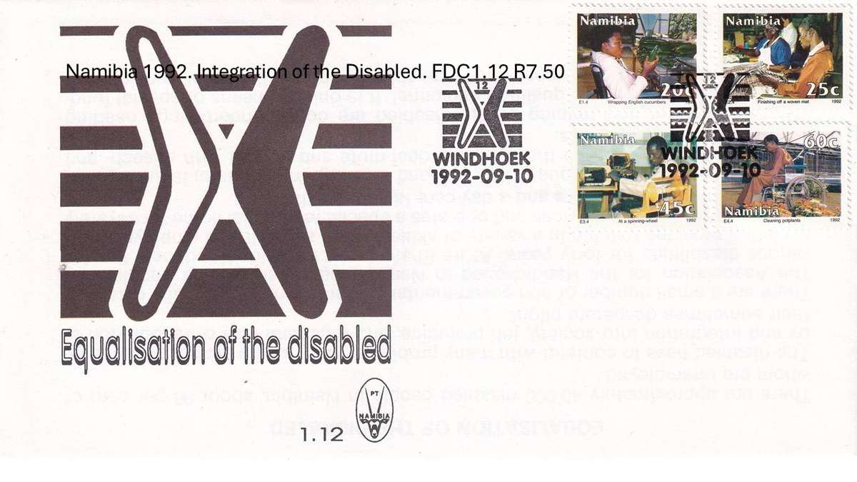Namibia 1992. Integration of the Disabled. FDC1.12 R7.50