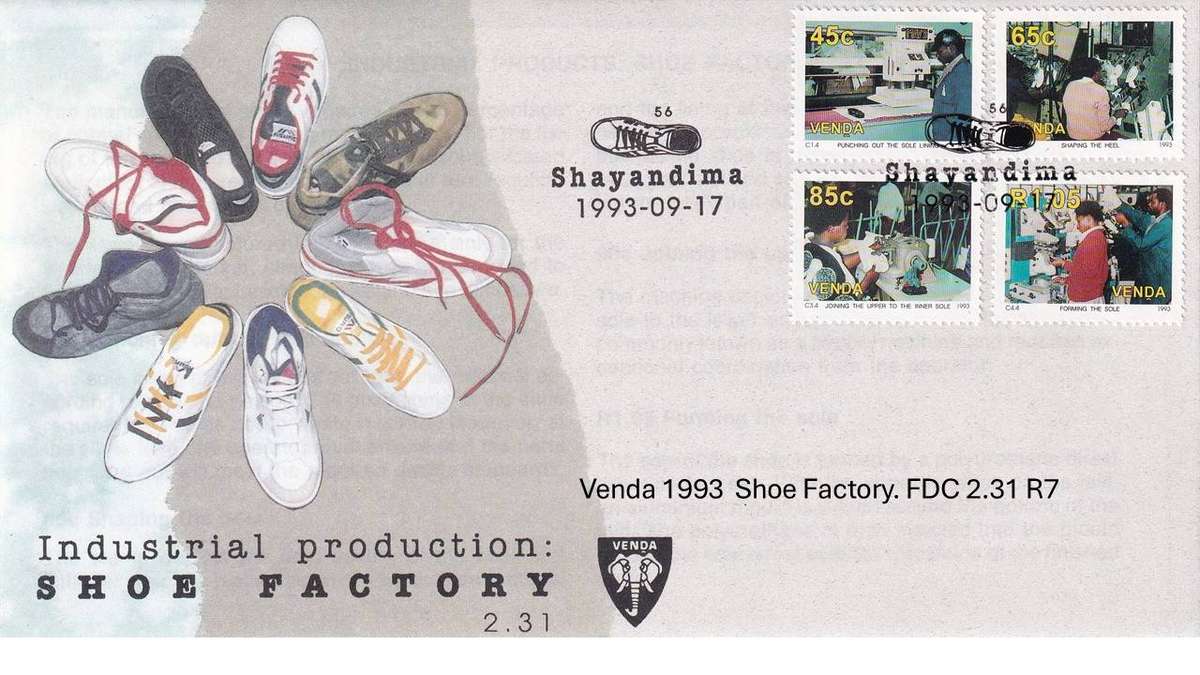 Venda 1993  Shoe Factory. FDC 2.31 R7