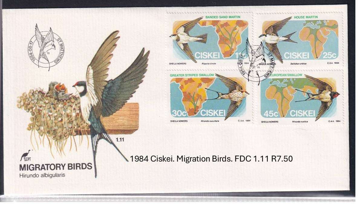 1984 Ciskei. Migration Birds. FDC 1.11 R7.50