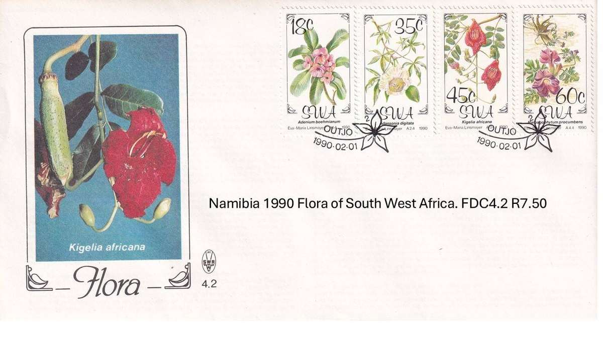 Namibia 1990 Flora of South West Africa. FDC4.2 R7.50