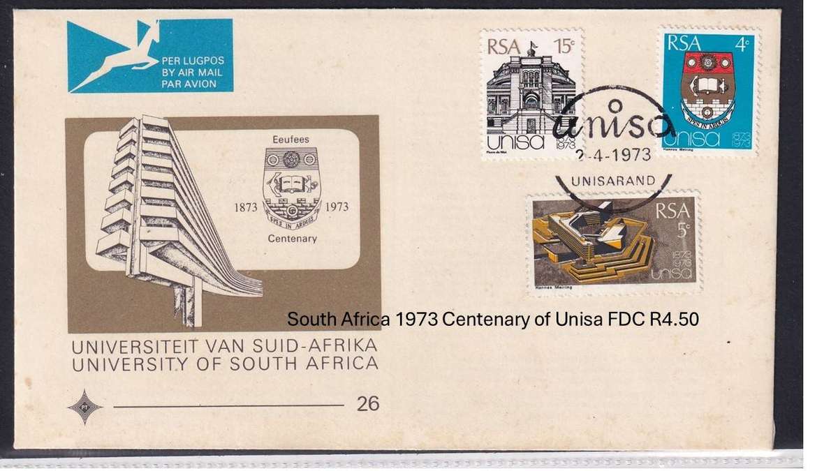 South Africa 1973 Centenary of Unisa FDC R4.50