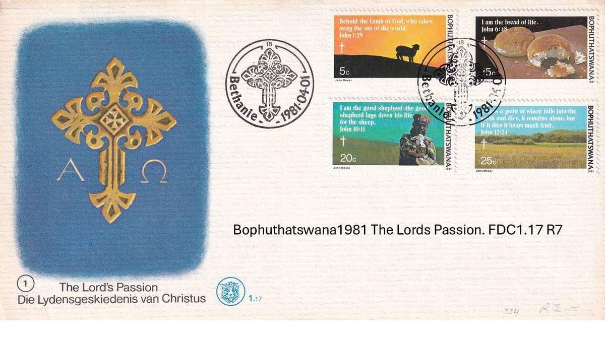 Bophuthatswana 1981 The Lords Passion. FDC1.17 R7