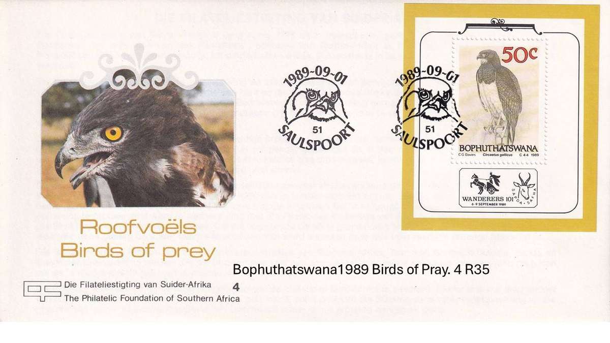 Bophuthatswana 1989 Birds of Pray. 4 R35