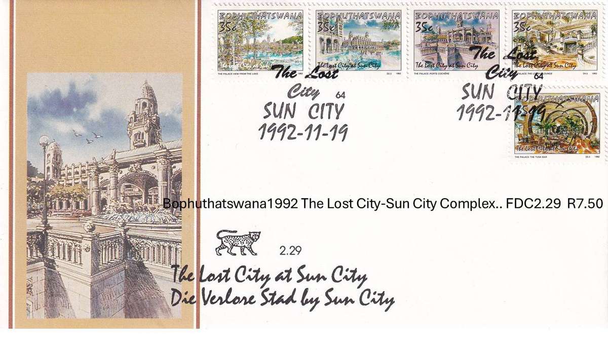 Bophuthatswana 1992 The Lost City-Sun City Complex.. FDC2.29  R7.50