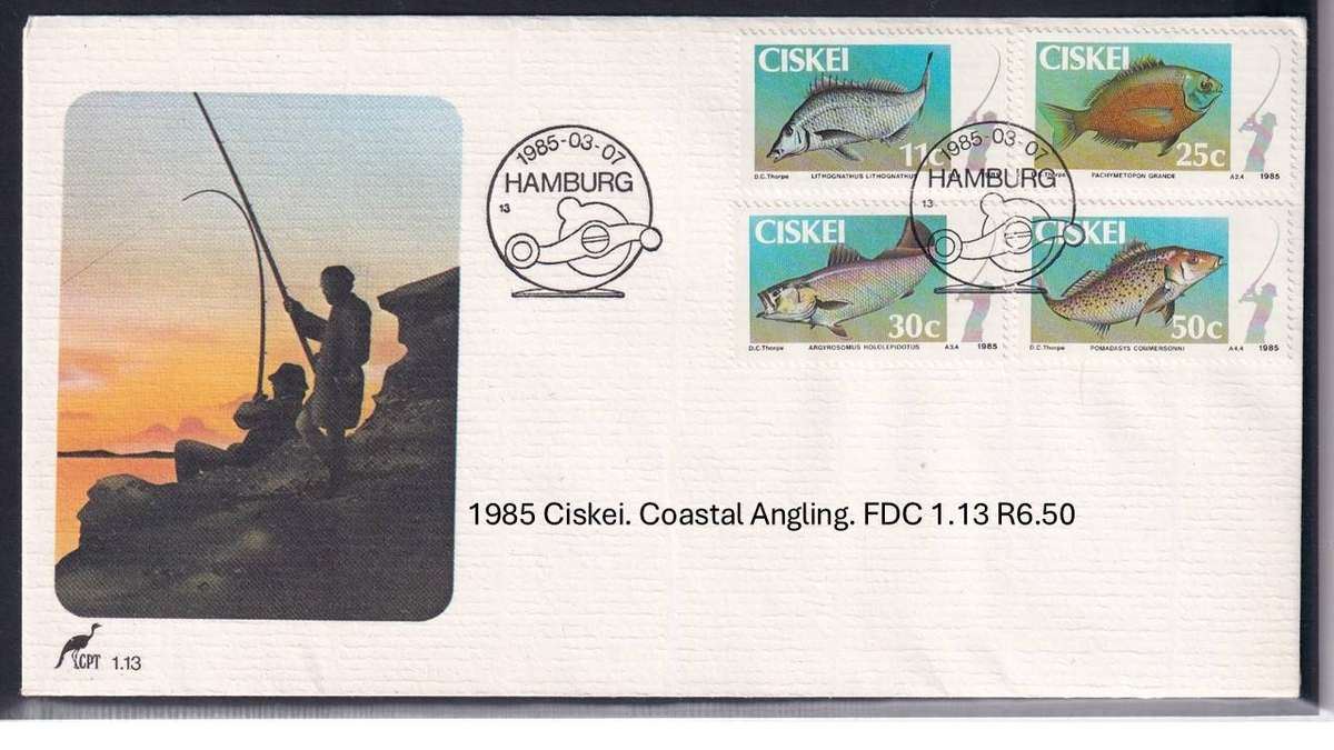 1985 Ciskei. Coastal Angling. FDC 1.13 R6.50