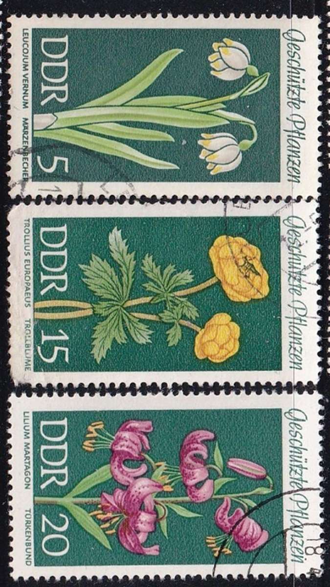 1969 Protected Plants, DDR. Set not completed.