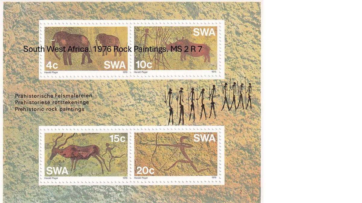 South West Africa. 1976 Rock Paintings. MS 2 R 7