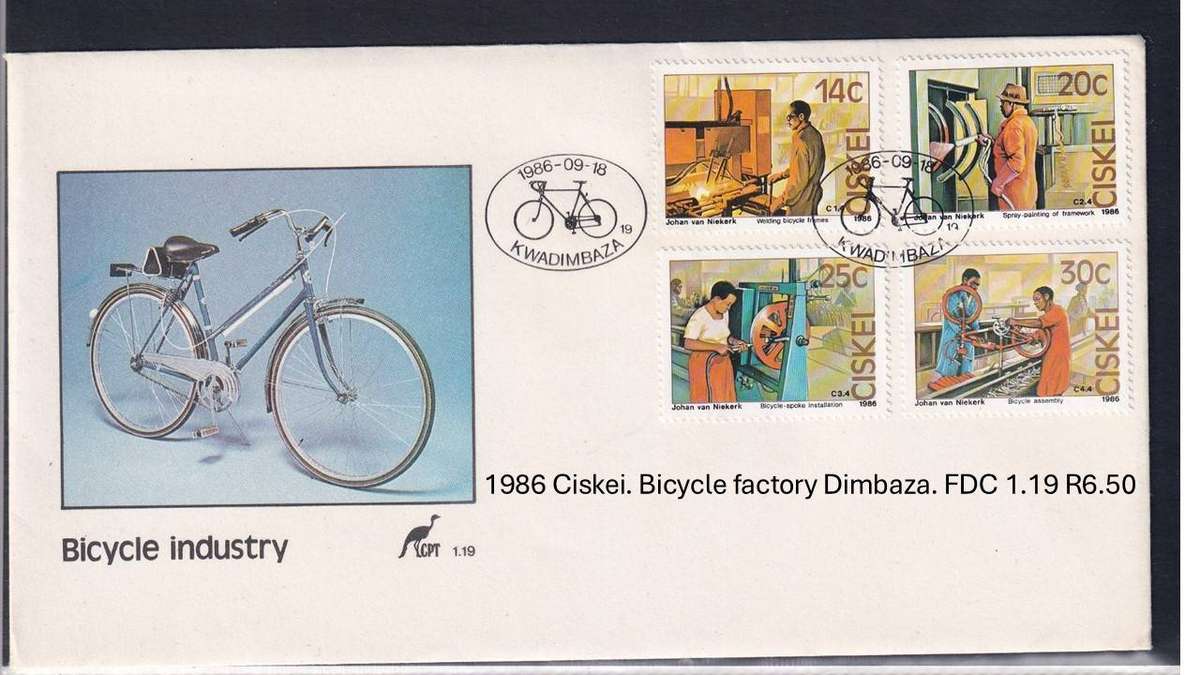 1986 Ciskei. Bicycle factory Dimbaza. FDC 1.19 R6.50