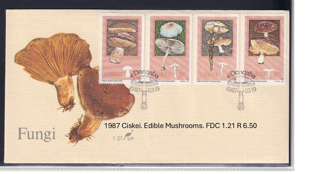 1987 Ciskei. Edible Mushrooms. FDC 1.21 R 6.50