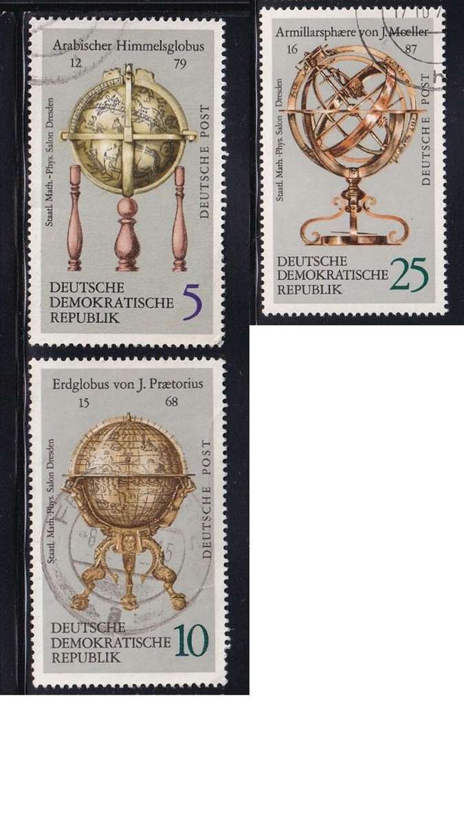 1972 Globes, DDR. Set not completed.