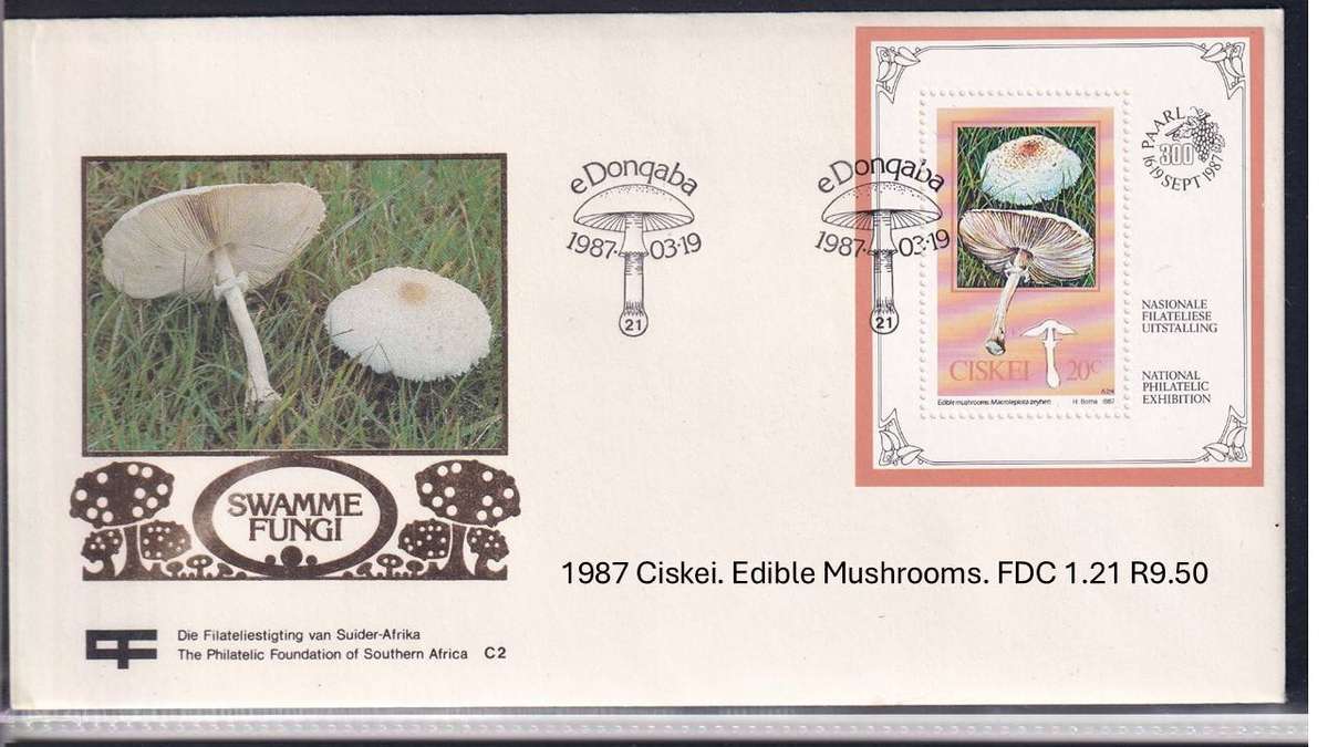 1987 Ciskei. Edible Mushrooms. FDC 1.21 R9.50