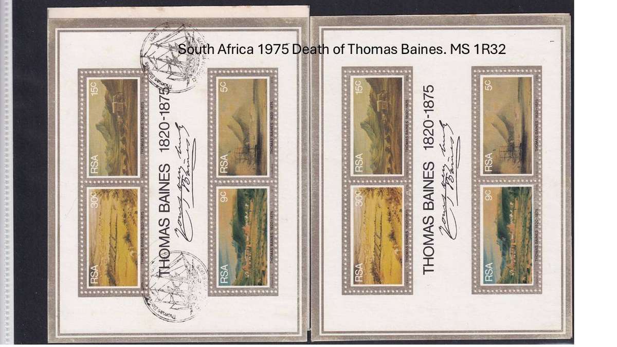 South Africa 1975 Death of Thomas Baines. MS R32
