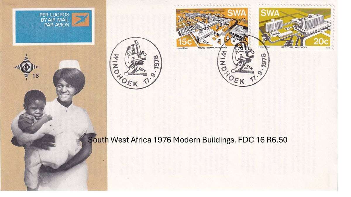 South West Africa 1976 Modern Buildings. FDC 16 R6.50