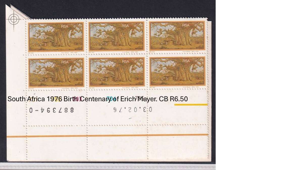 South Africa 1976 Birth Centenary of Erich Mayer. CB R6.50
