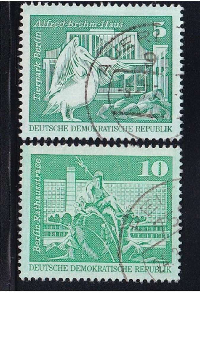 1973 Berlin Zoo and Rathausstrasse - Large Edition, DDR.