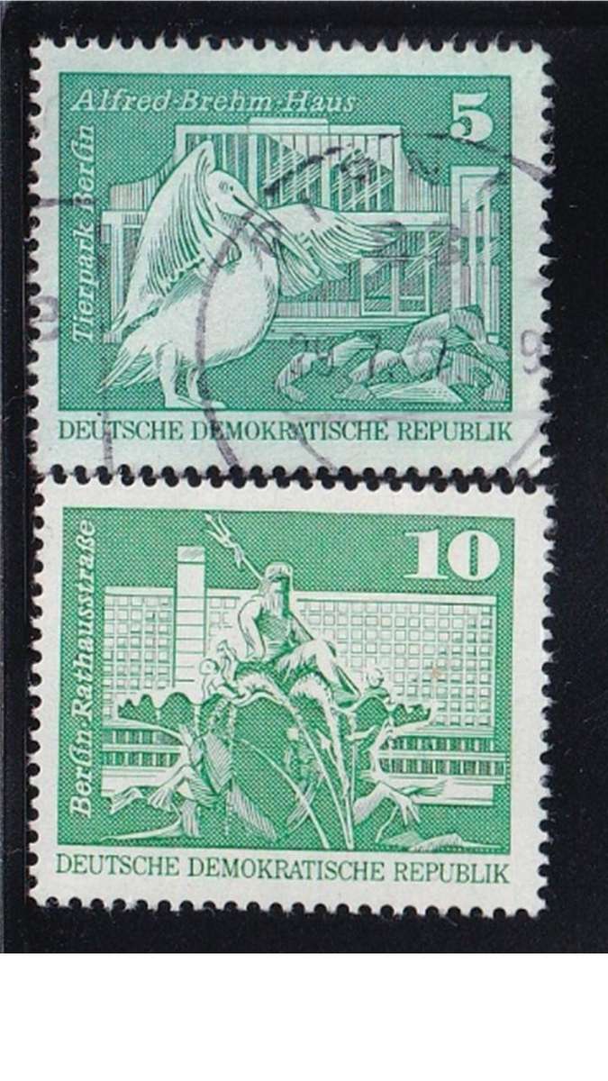 1973 Berlin Zoo and Rathausstrasse - Large Edition, DDR.