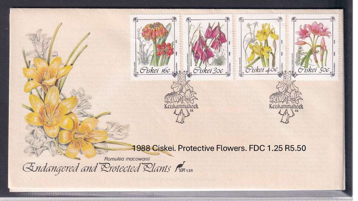 1988 Ciskei. Protective Flowers. FDC 1.25 R5.50