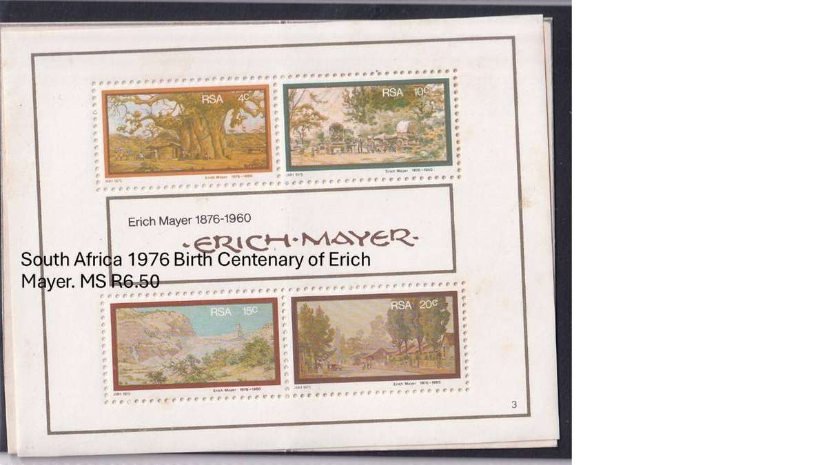 South Africa 1976 Birth Centenary of Erich Mayer. MS R6.50