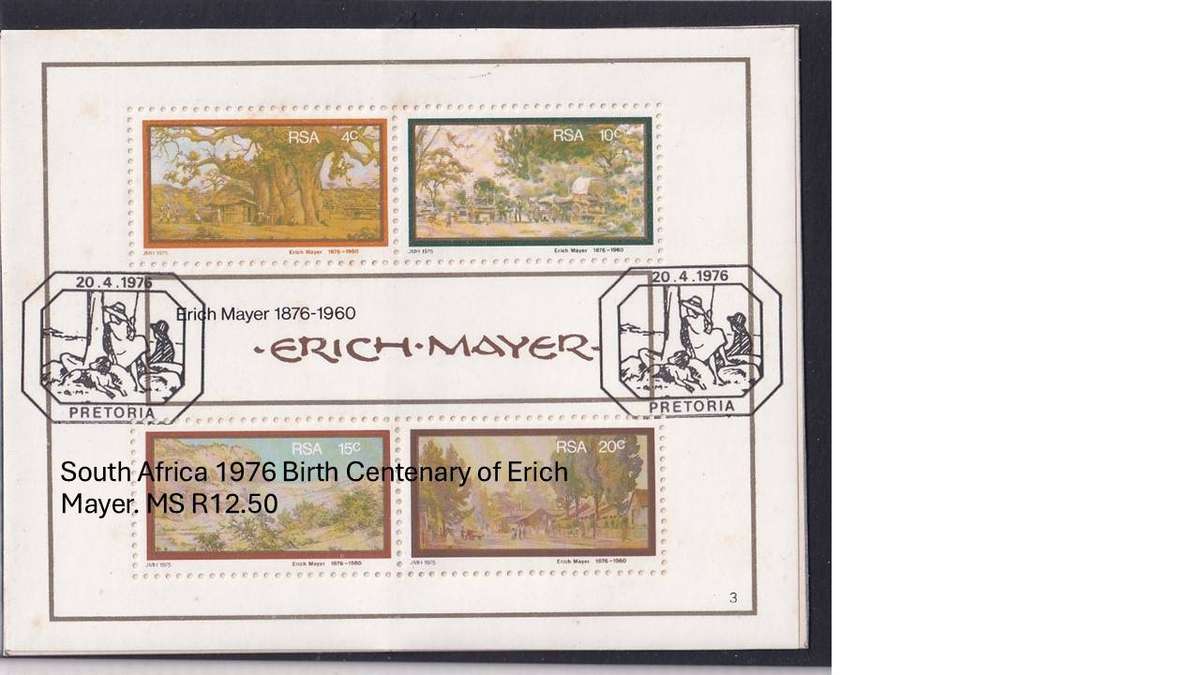 South Africa 1976 Birth Centenary of Erich Mayer. MS R12.50